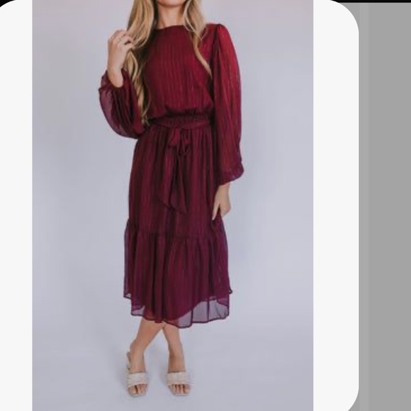 One Loved Babe burgundy dress maroon L - Picture 7 of 10